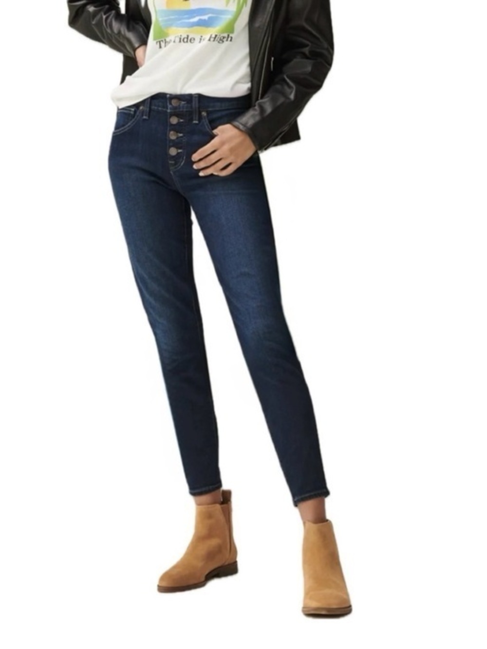 NWT Lucky Brand ☘️ AVA Skinny Jeans Button Fly Skinny Mid Rise New 0 / 25 Ankle